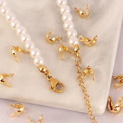 100pcs Stainless Steel Beaded Buckle Connector for DIY Necklace Bracelet Making Supplies Clasps Hooks Beaded Connector Findings
