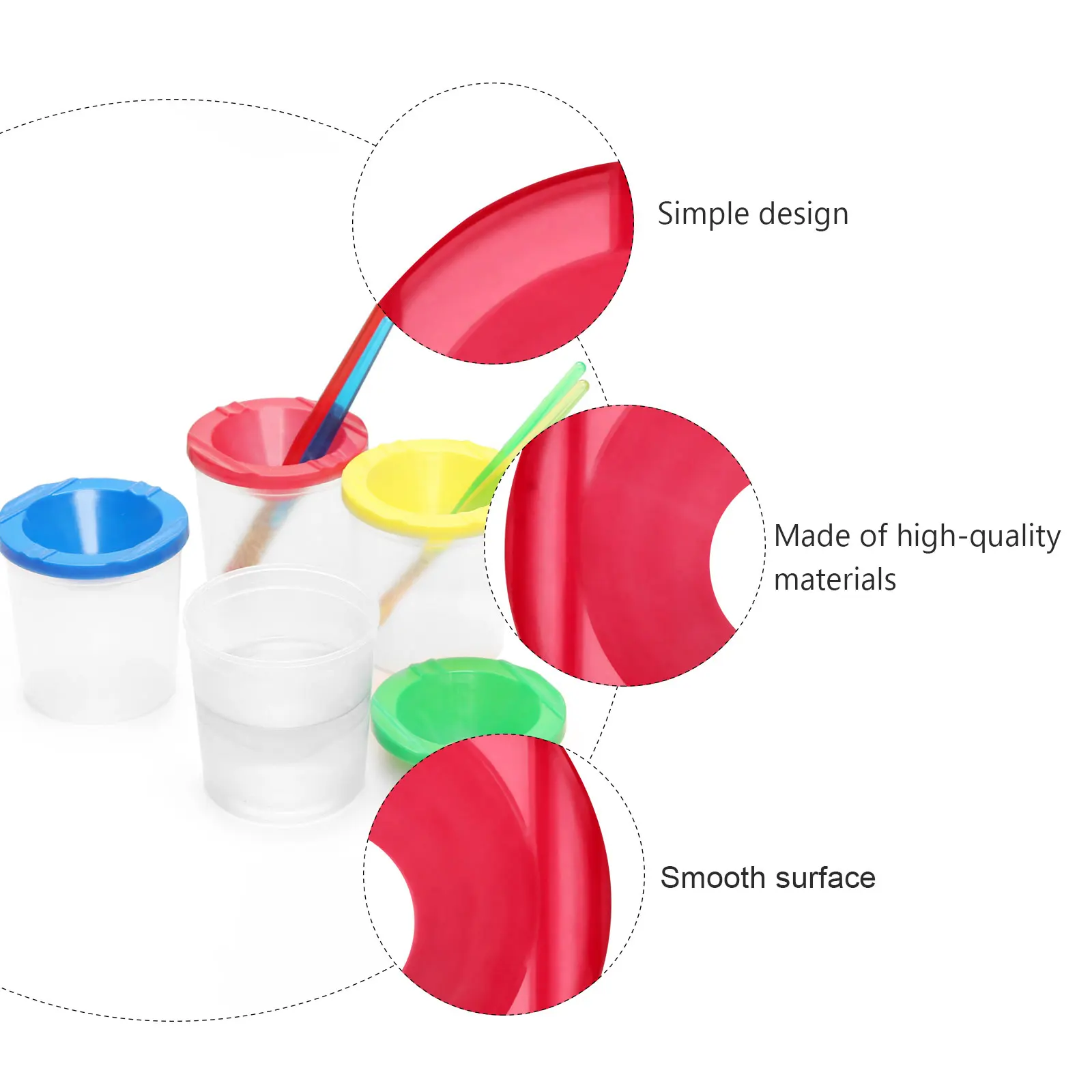 

16 Pcs Wash Cup Set Durable Plastic Art Class Supplies Painting Tools Kits for Kids Home Use Crafts Paint Pen Brushes