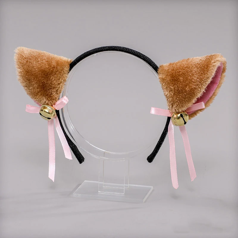 Beautiful Masquerade Cat Ears Headband Cute Fur Ears Shape Bell Headwear Anime Party Costume Hairbands Hair Accessories