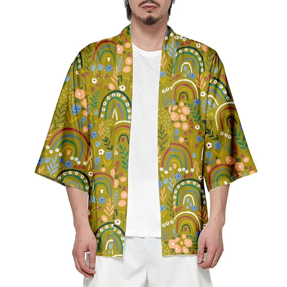 

Trends Kimono Men's and Women's 2024 Japanese Traditional Kimono Floral Cardigan Cosplay Beach Shirt Summer Fashion Bathrobes