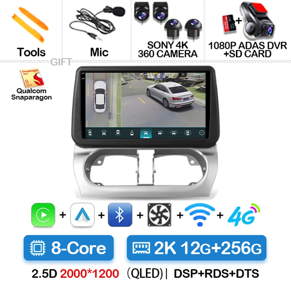Android 15 Autoradio Voor Opel Combo Corsa Tigra 2001-2009 2010 2011 Carplay Auto GPS Navigatie Multimedia Stereo video Speler - afbeelding 1