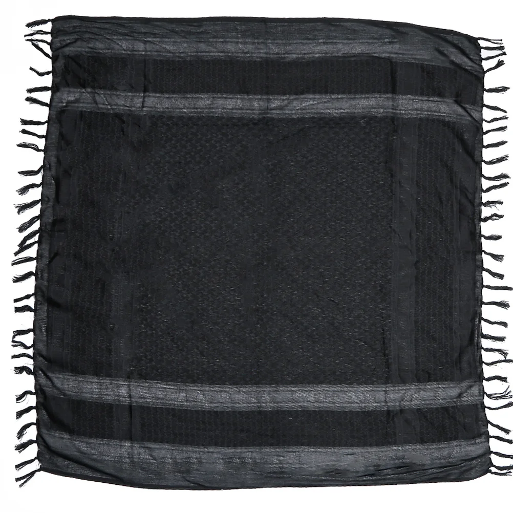 

Scarf Outdoor Wear Unisex Arab Style Shawl In Cotton Fabric Lightweight Square Neck Wrap For Men Women Black