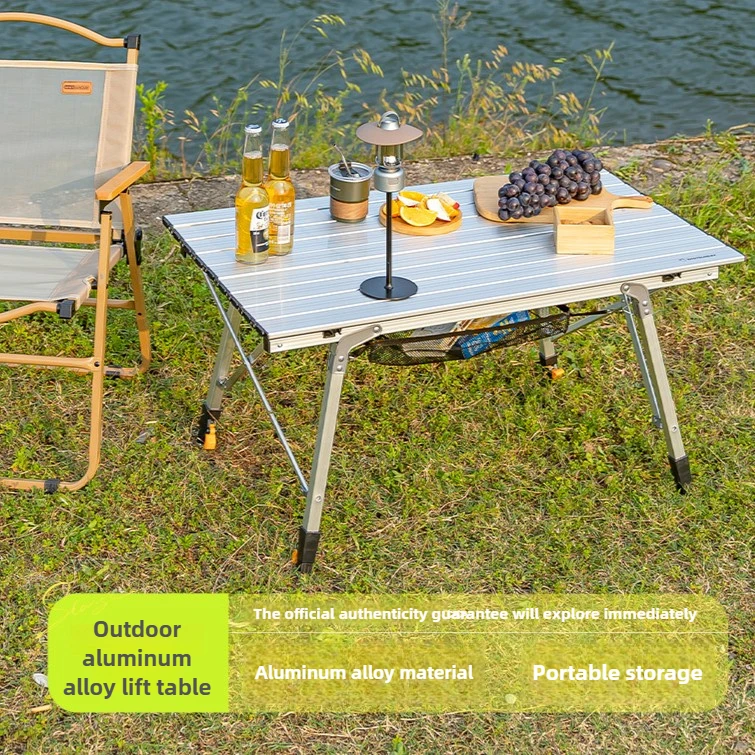 

Outdoor Folding It Can Be Lifted and Lowered Camping Table Egg Roll Table Stool Aluminium Alloy Light Weight Outdoor Table