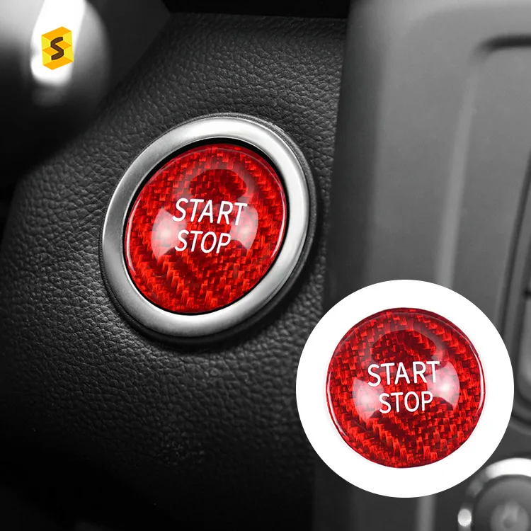 

Suitable for Renault Koleos Clio/Espace car ignition switch one-touch start carbon fiber sticker