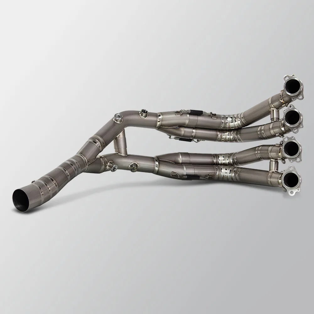 مشعب عادم الدراجة النارية لسيارات BMW S1000RR S1000R M1000R 2019-2025 أنبوب ربط أمامي كامل من التيتانيوم يتكيف خط سباق كاتم الصوت OE