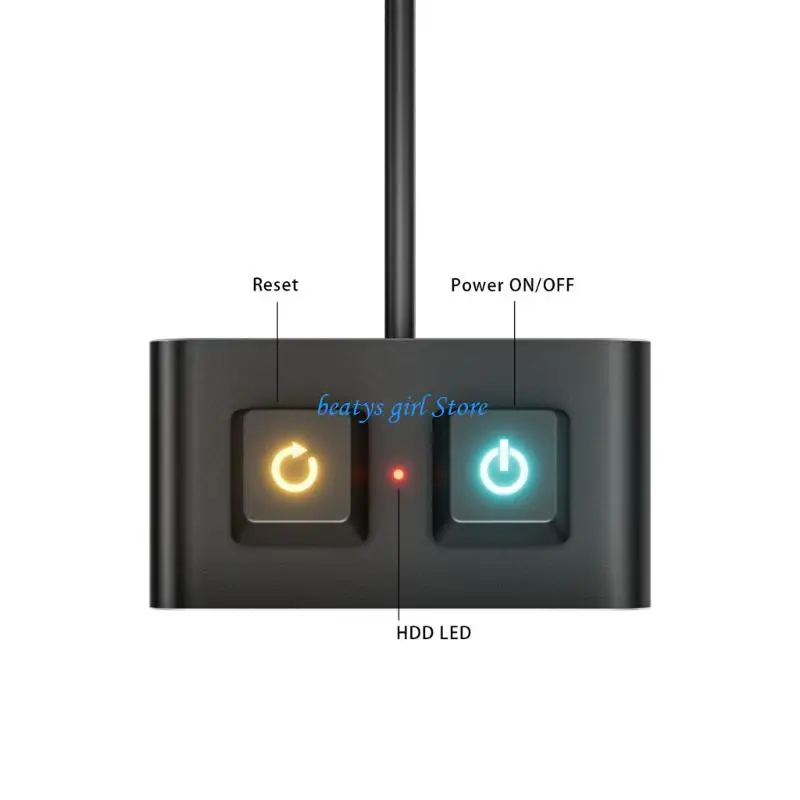 

C7AB Desktop PC External Power Switches With Durability Aluminum Housing Integrated Reset Button Color Illuminating Easy Access