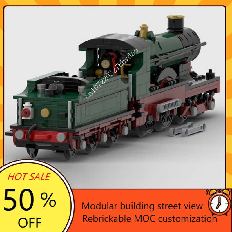 955PCS City Railway Train MOC GWR Class 3440 Steam Locomotive Model Building Blocks DIY Creative Collection Toys Birthday Gifts