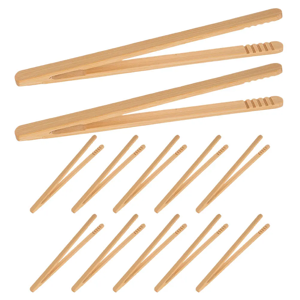 

12Pcs Bamboo Tweezers Montessori Tweezers Set Toddler Fine Motor Skills Bead Sorting Clip Multifunctional Learning Tools