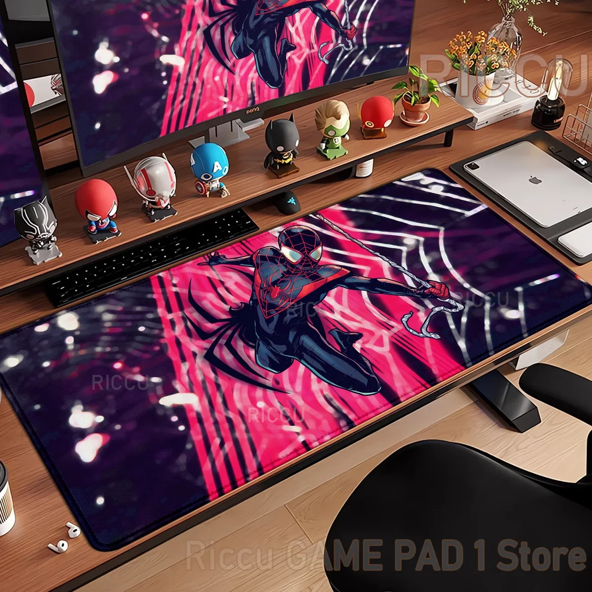 PC peripherals S-Spider Man Mouse Pad comic Anime film Rubber Keyboard Mouse pad Office Desk Laptops Gaming Accessories Non Slip