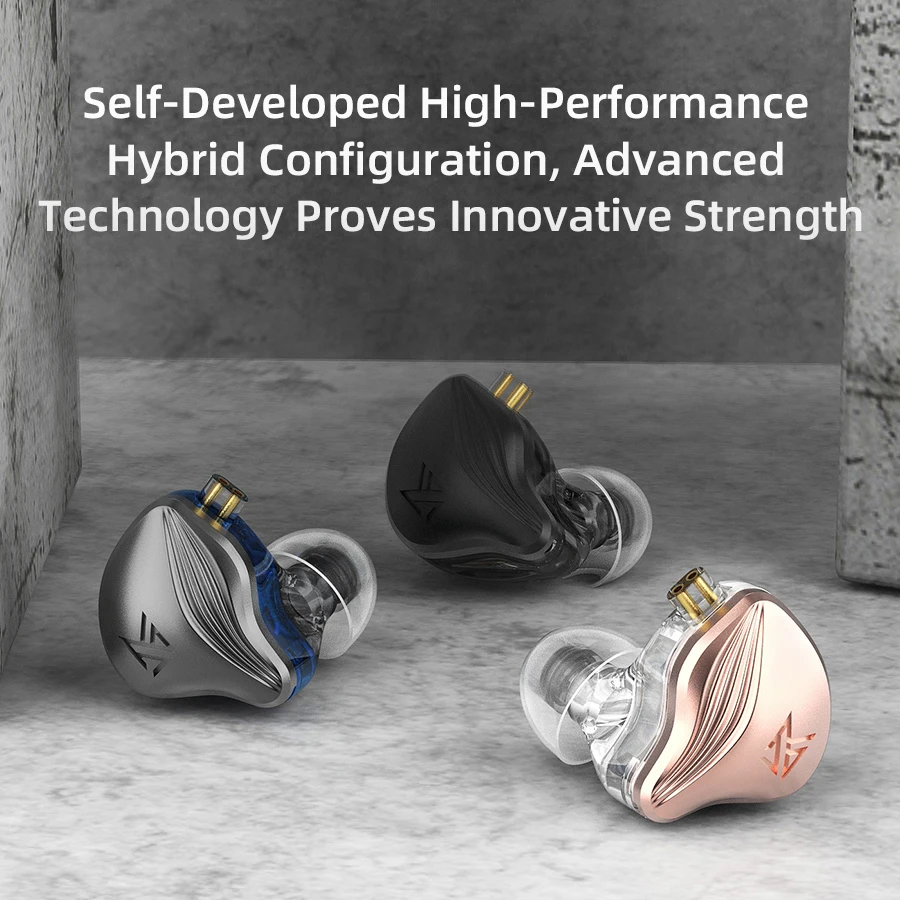 KZ ZEX ไฟฟ้าสถิตเทคโนโลยี Hybrid แบบมีสาย HIFI หูฟังเบสหูฟังตัดเสียงรบกวนชุดหูฟังเกม Clearance