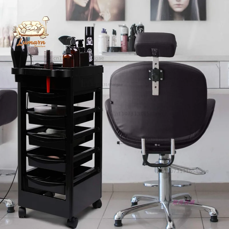 Budget-Friendly Salon Trolley Cart with Wheels 5-Drawer Rolling Cart for Hairdresser Storage and Salon Tools
