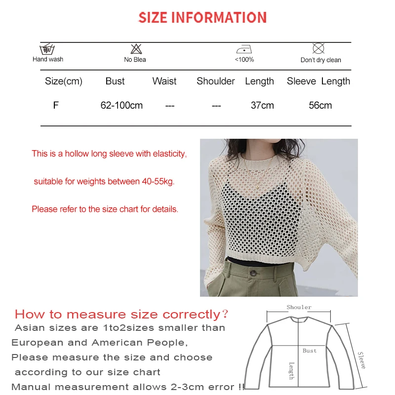 HELIAR Women Loose Casual Tops Hollow Out Sexy T-shirt Knit O-Neck Long Sleeve Y2K Smock Shirt Beach Solid Tees Spring Summer