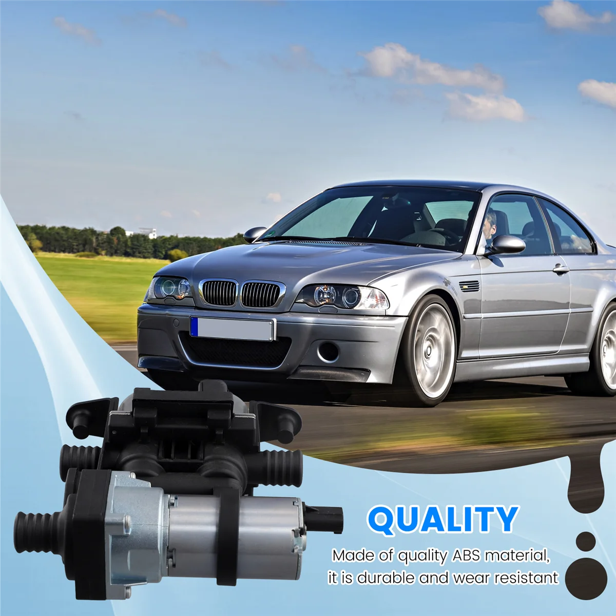 Classic Car Water Valve with Auxiliary Water Pump for BMW E38 7 Series E39 5 Series E53,E34 1995-2003 64118374994
