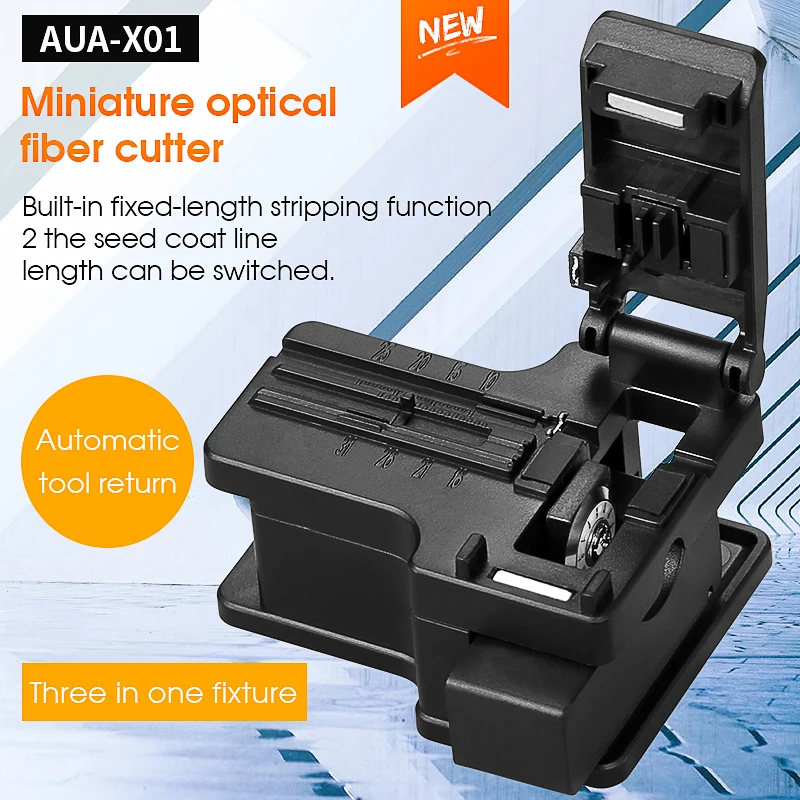 AUA-X01 Miniature Optical Fiber Cutter Automatic Tool Return FTTH Cold Connection Fiber Cleaver Plastic Material