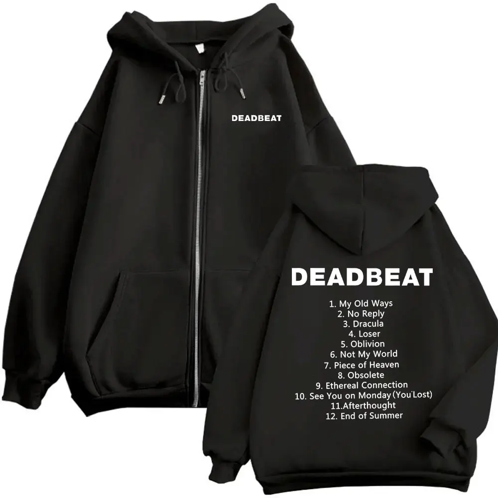 

Rock Band Tame Impala Deadbeat Zipper Hoodie Men Women Casual Vintage Cotton Zip Up Jacket Coat Male Oversized Zip Up Sweatshirt
