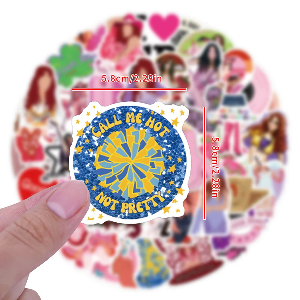 

10/30/55pcs Cartoon Chappell Roan Singer Stickers Camp Style Music Sticker Luggage Phone Laptop Pink Aesthetic Decals Decoration