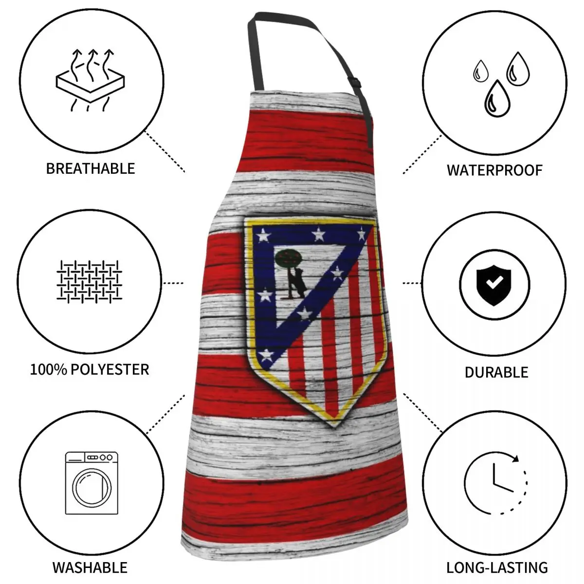 Atlético de Madrid Apron Beauty Womens Dresses chef for man Household Items Useful Apron