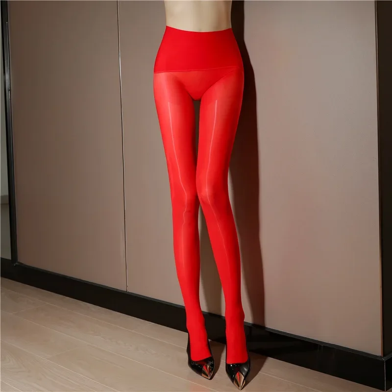 High Waist Seamless Stockings Horse Oil Stockings Sexy Oily Pantyhose Thin Section Flesh-colored Glossy Stockings 팬티 스타킹 image 6