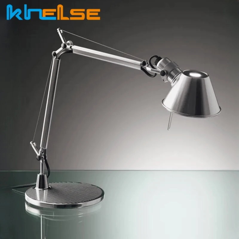 

Modern Industrial LED Table Lamp With Clamp Adjustable Swing Arm E27 Silver Desk Lamp Dormitry Study Bedroom Reading Night Light