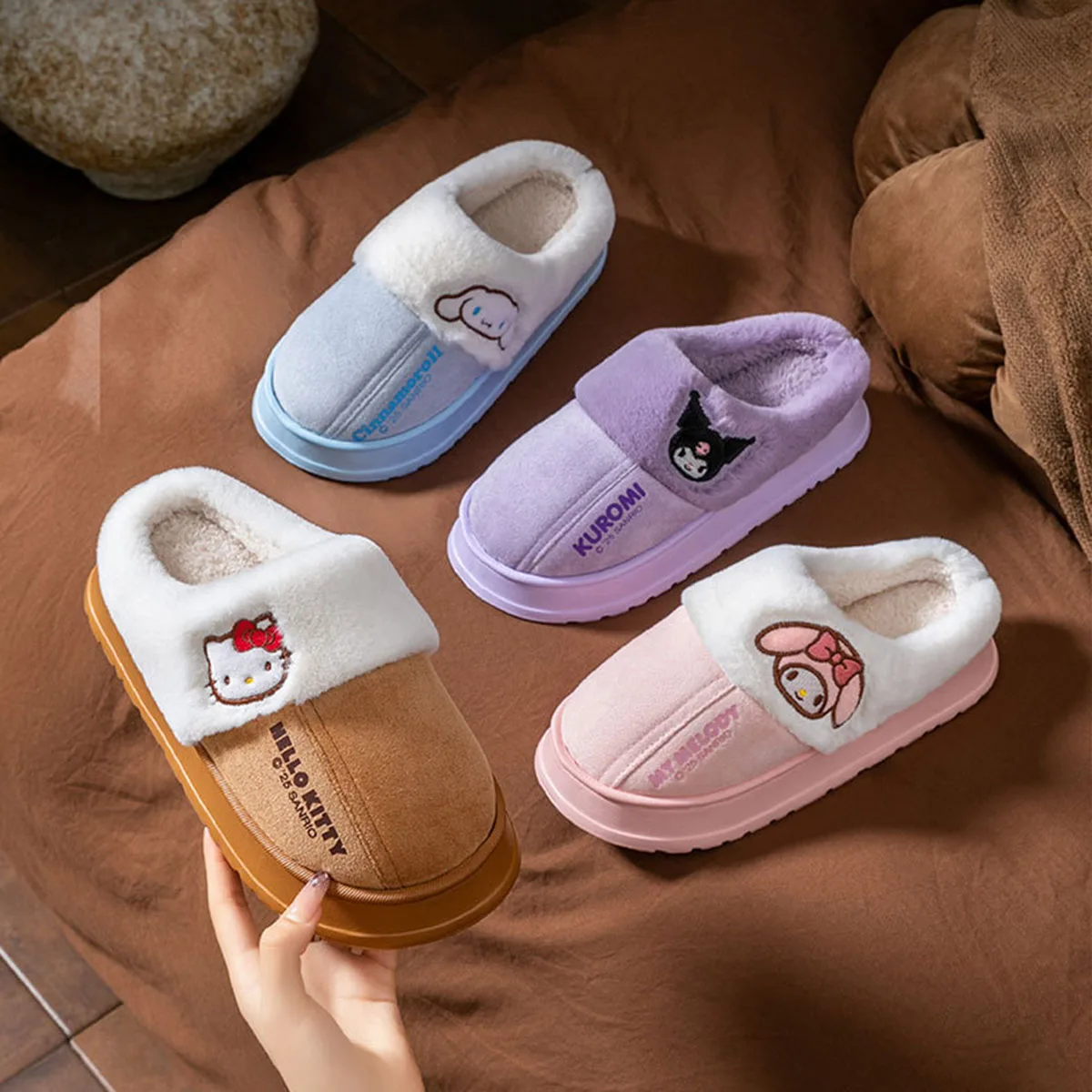 شباشب سانريو هالو كيتي كارتونية إبداعية كاواي للفتيات شتوية سميكة ودافئة لطيفة من القطن هدية #3
