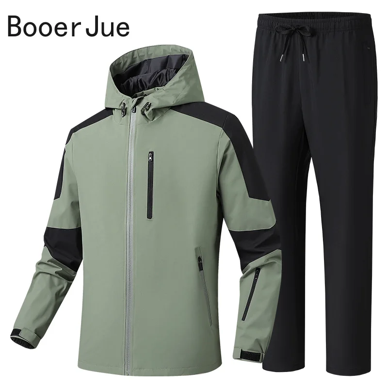 

New Windproof Waterproof Hiking Jacket Pants Set Outdoor Family Matching Outfits Couple Kids Styles School Uniform Group Apparel