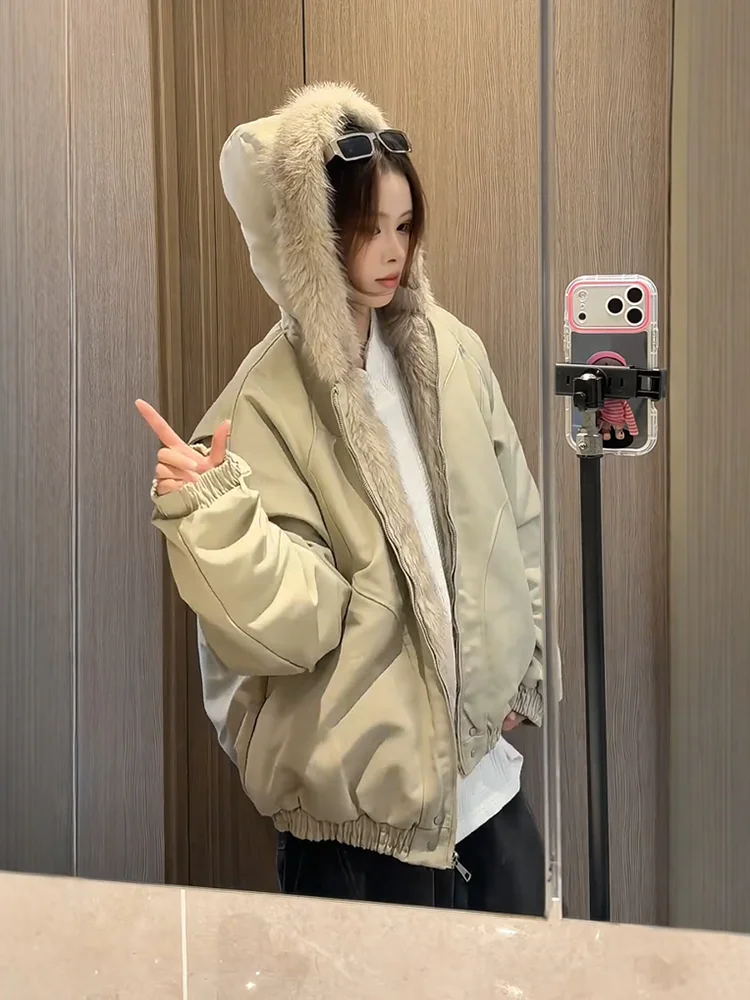 

American Sle Hooded Mountain Eagle Cotton Jaet Men's Winter Thi Warm Northeast below 40℃ Cold Resistant Workwear Cotton...