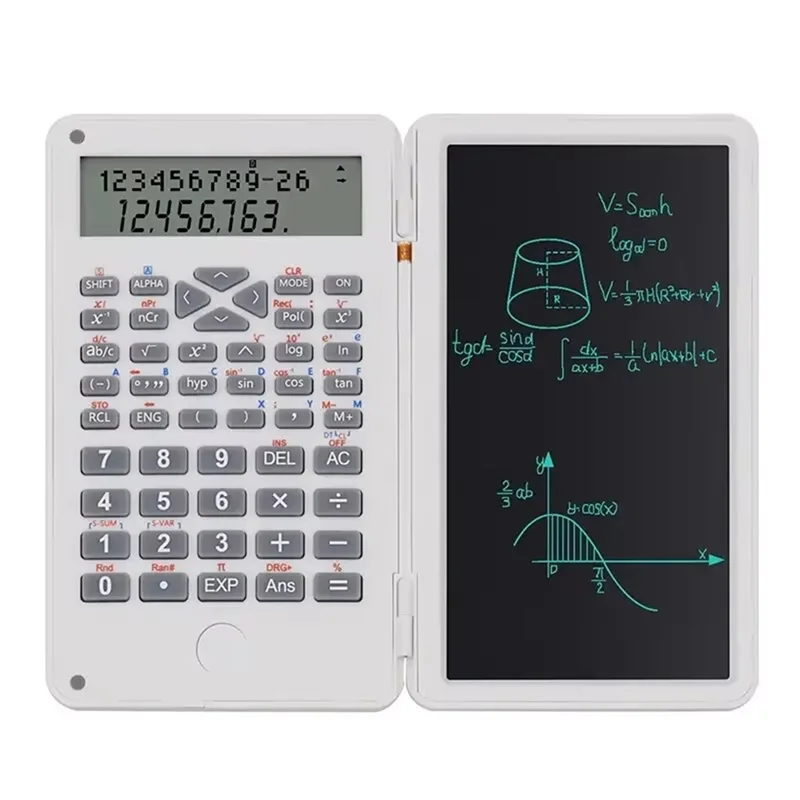 

AED6-Scientific Calculator 12-Digit Large Display Calculator With Notepad Foldable Calculator With Hand Writing Board