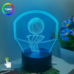 1pcs basketball hoop 3D night light, USB interface, Father's Day, birthday gift table light, festive atmosphere decorative light