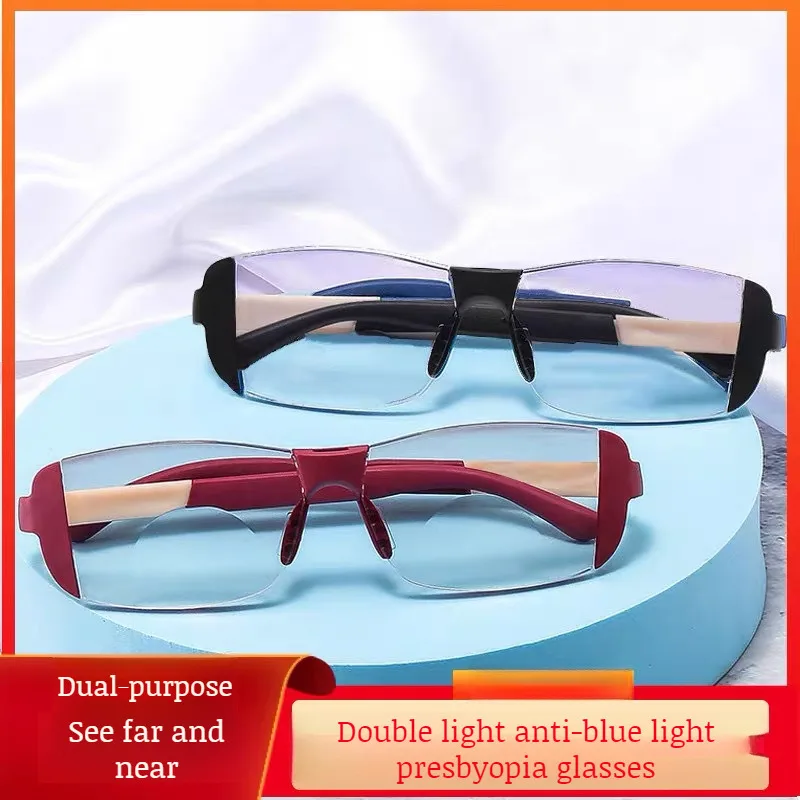 אור אנטי-כחול אור כפול שימוש משקפיים לקריאה משקפי נגד עייפות בגיל העמידה וקשישים
