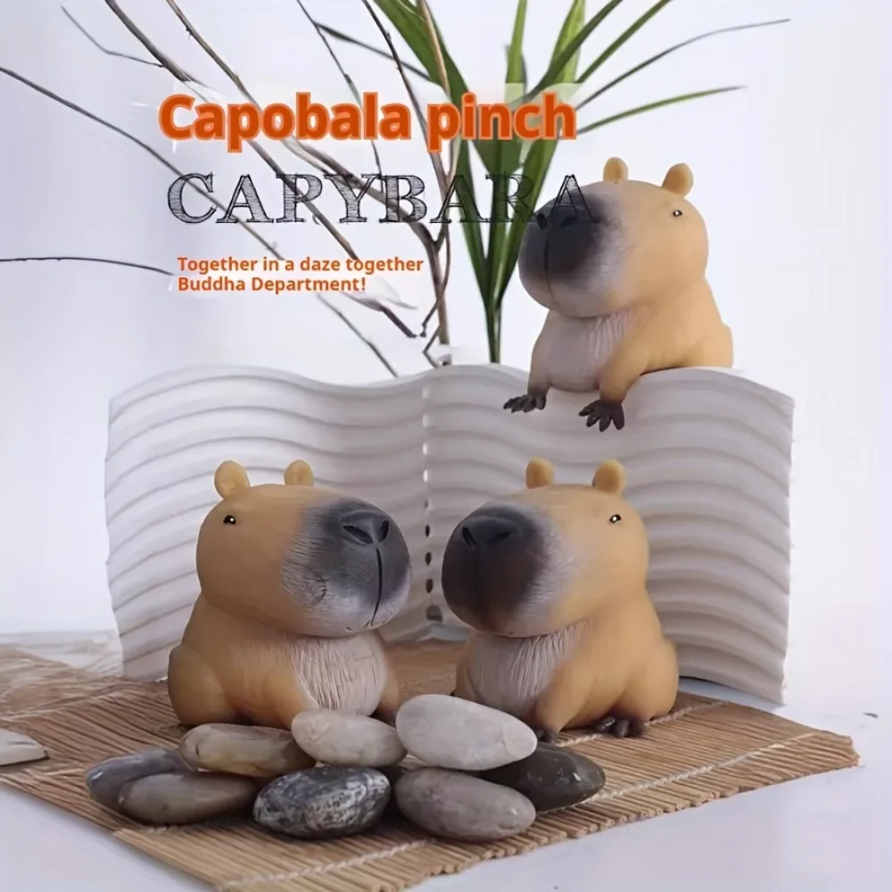 2pc Squeeze Capybara Relax Toy - Quick Rebound, Novelty Animal Design for Fun & Relaxation Durable TPR Material