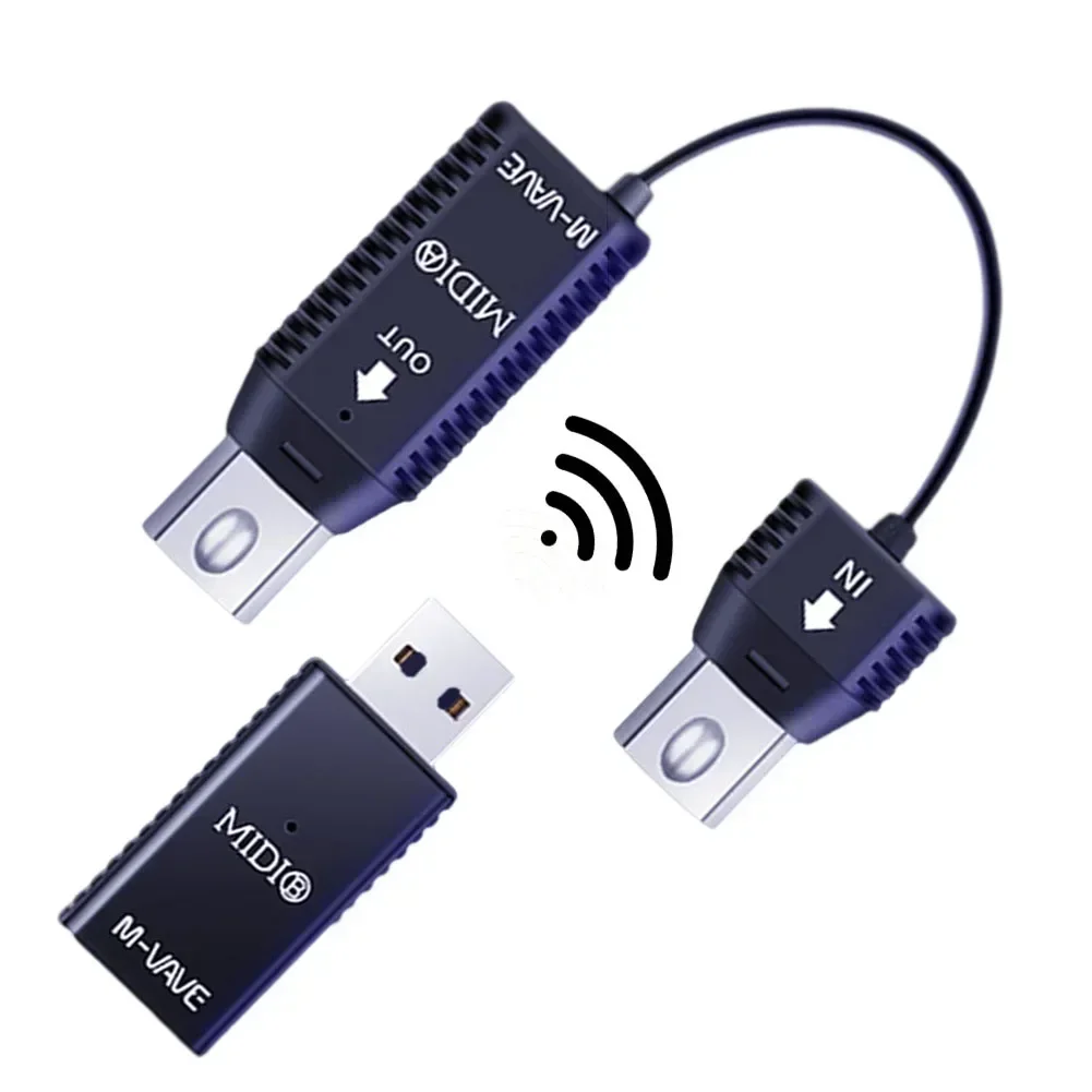 MIDI Adapter System Wireless 5pin USB Interface Adapter Wireless Connector Piano Keyboard Multi-function Data Transfer Converter