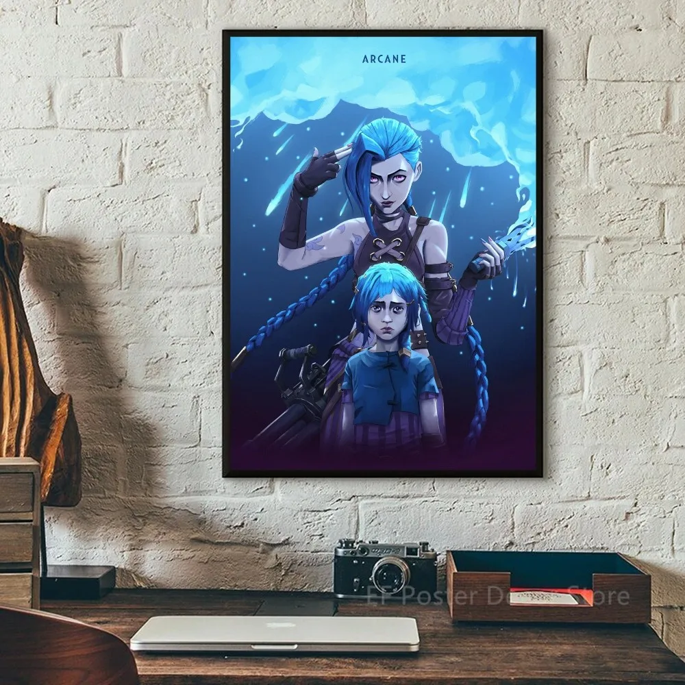 A-Arcane League Of Legends Movie Poster Fancy Wall Sticker for Living Room Bar Vintage Decorative Painting Middle