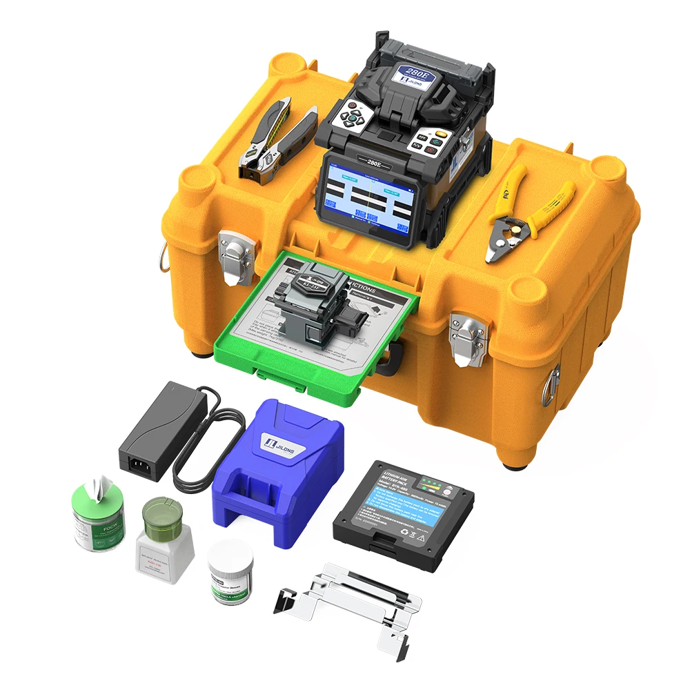 

Fiber Fusion Splicer JILONG 280E Middle Trunk Line 8s Splicing 18s Heating 6800mAh Big Capacity Battery Electrodes 5000 Times