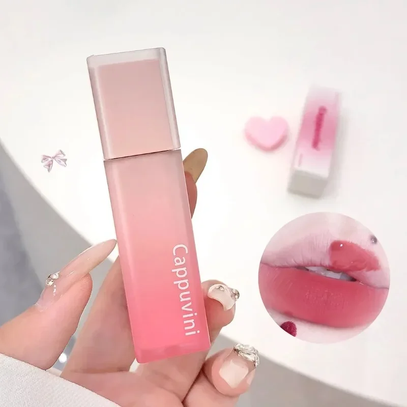 Gradient Water Mist Lip Gloss Matte Low Saturation Long Lasting Plumper Lipstick Non-Stick Cup Nude Lip Glaze Cosmetic Makeup