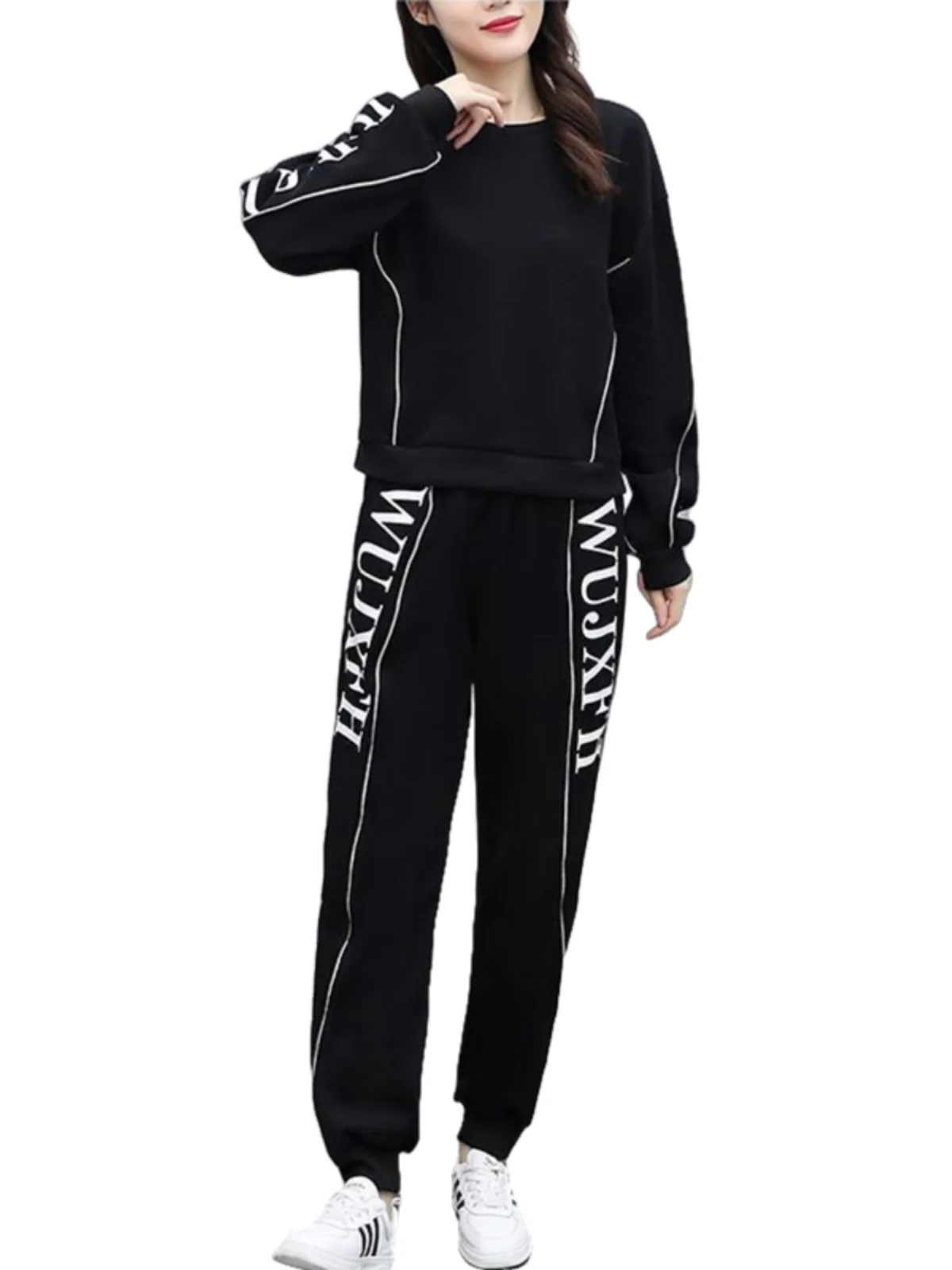 Fashionable Casual Sportswear Set Large Size Women's Loose Top Slimming Two-Piece Set Spring Autumn New Style Streetwear image 5