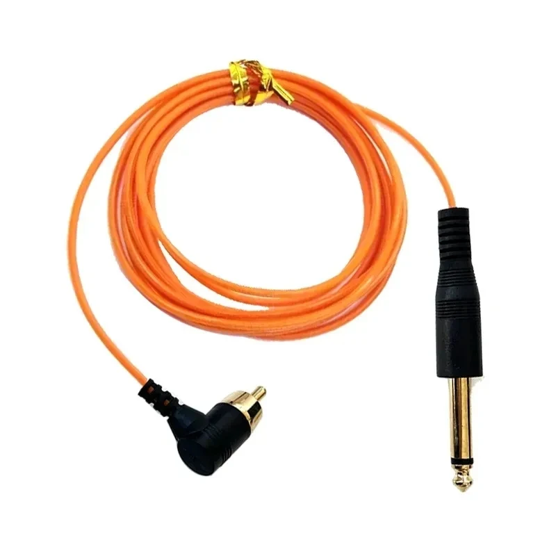 2 Meter 6.35 Netsnoer Haakse Clip Snoer Rca/Dc Kabel Lijn Connector Voeding Accessoire Tattoo Machine Haak Motor Lijn