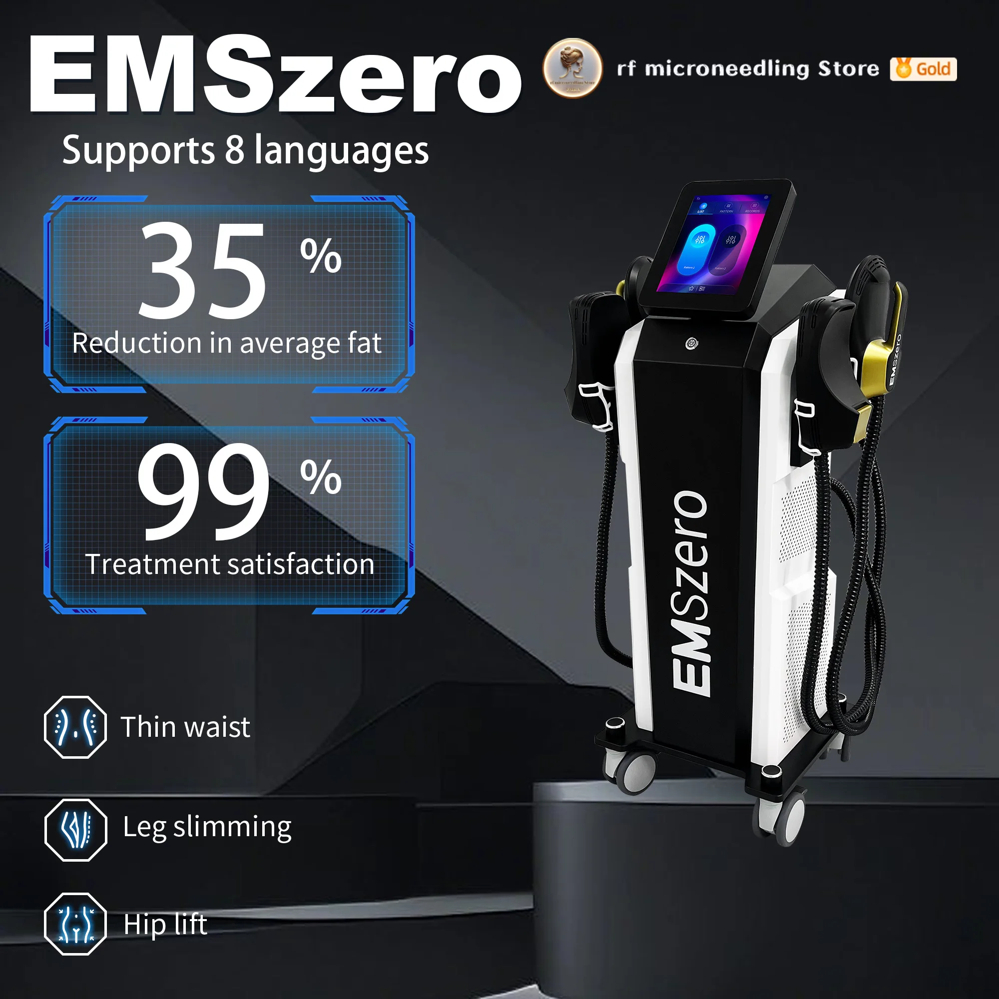 EMSzero RF EMS Body Sculpt Machine 15 Electromagnetic Sculpting Slimming Fat Stimulation Muscle Stimulation Pelvic Body EMSZERO