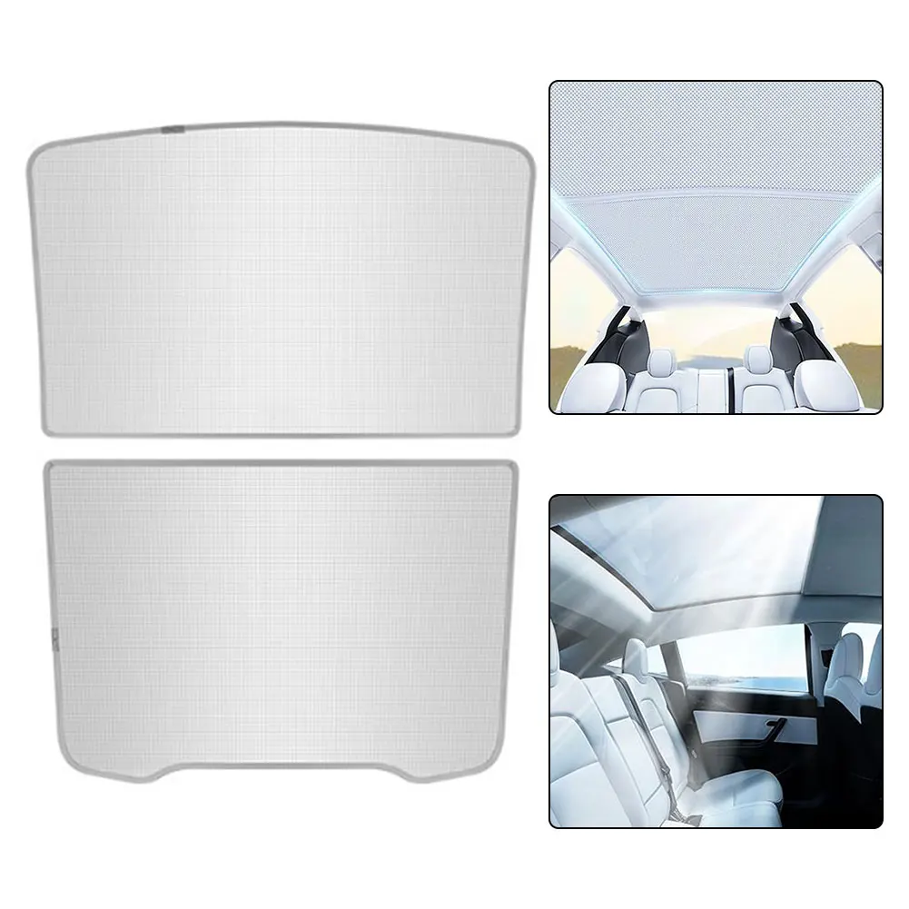 For Tesla For Model Y Roof Sun Visor with Foldable Frame and Strap Offering Superior Heat Insulation and Easy Storage