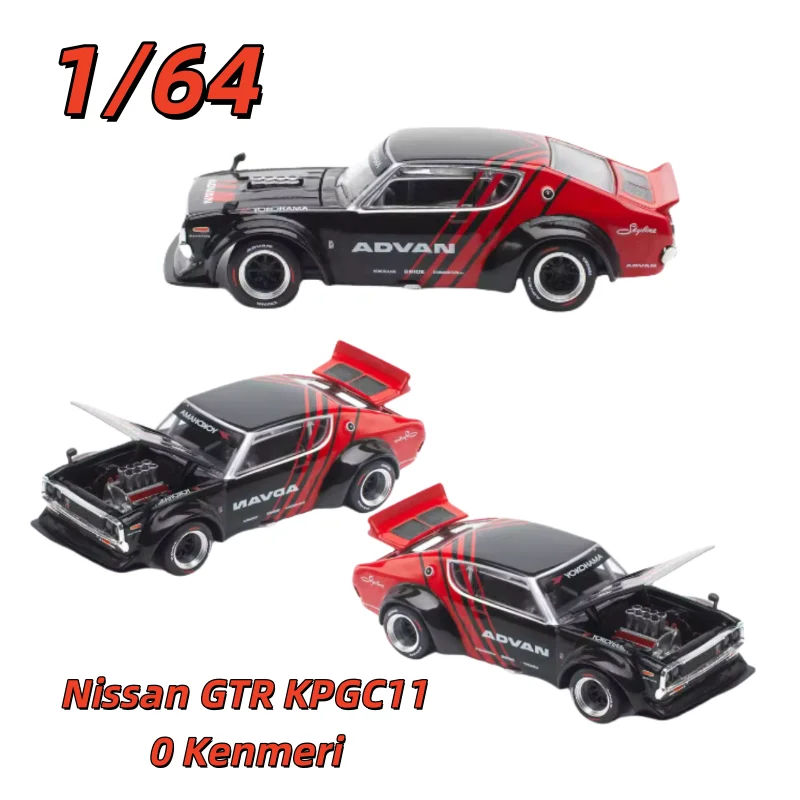 

Pop Race 1/64 Nissan Alloy Car Model Nissan GTR KPGC110 Kenmeri Advan Sports Car Play Vehicles Toys for Boys Original Box