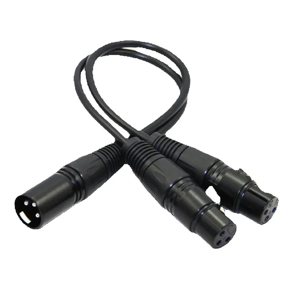 XLR Male to Female Connector One to Two 3Pin 30cm  Splitter Cable Converter for Stage Light Moving Head DJ Party Lights
