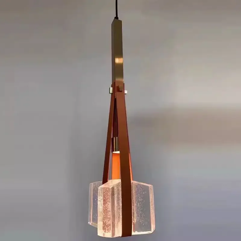 Bedroom Bedside Chandelier Modern Simple Creative Personality Decoration Net Red Light Luxury Crystal Leather Small Chandelier