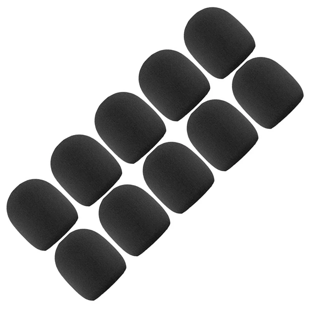 

10pcs Microphone Black Sponge Thicken Voice Tube Protective Cover for KTV Stage Voice Tube Cover Durable Practical