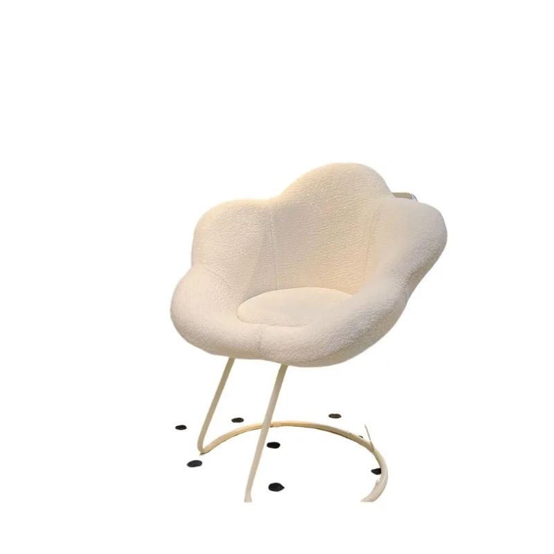 

Internet celebrity dresser chair cream wind lamb wool backrest