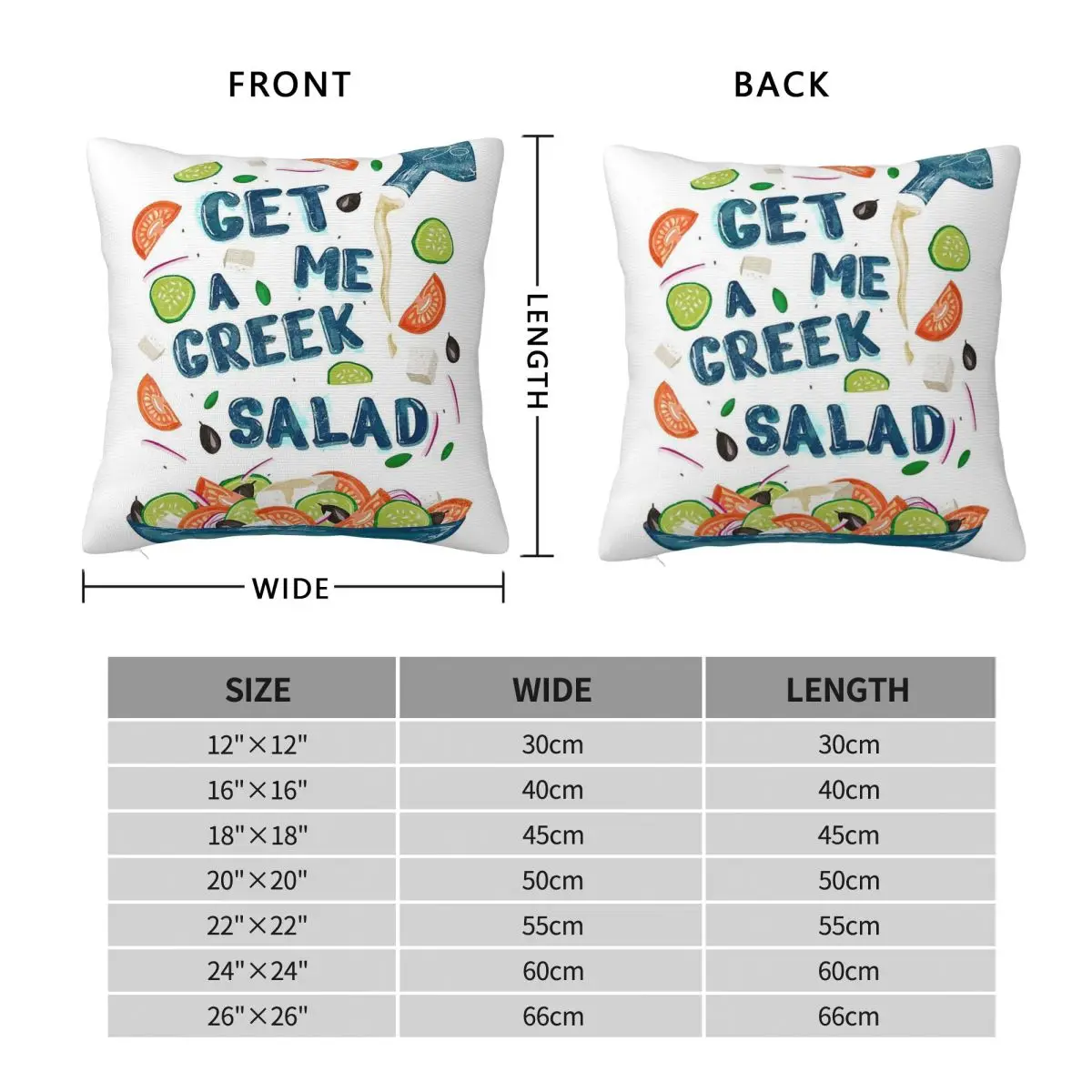 Get Me A Greek Salad Pillowcase Polyester Linen Velvet Creative Zip Decorative Throw Pillow Case Room Cushion Cover