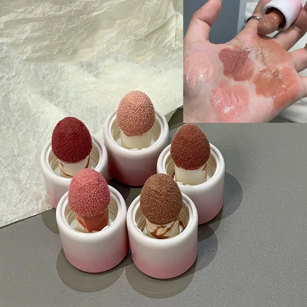 1 pz fard liquido viso opaco trucco fard con pennello velluto duraturo rossetto punta facile cosmetici spugna colore fare S6L5