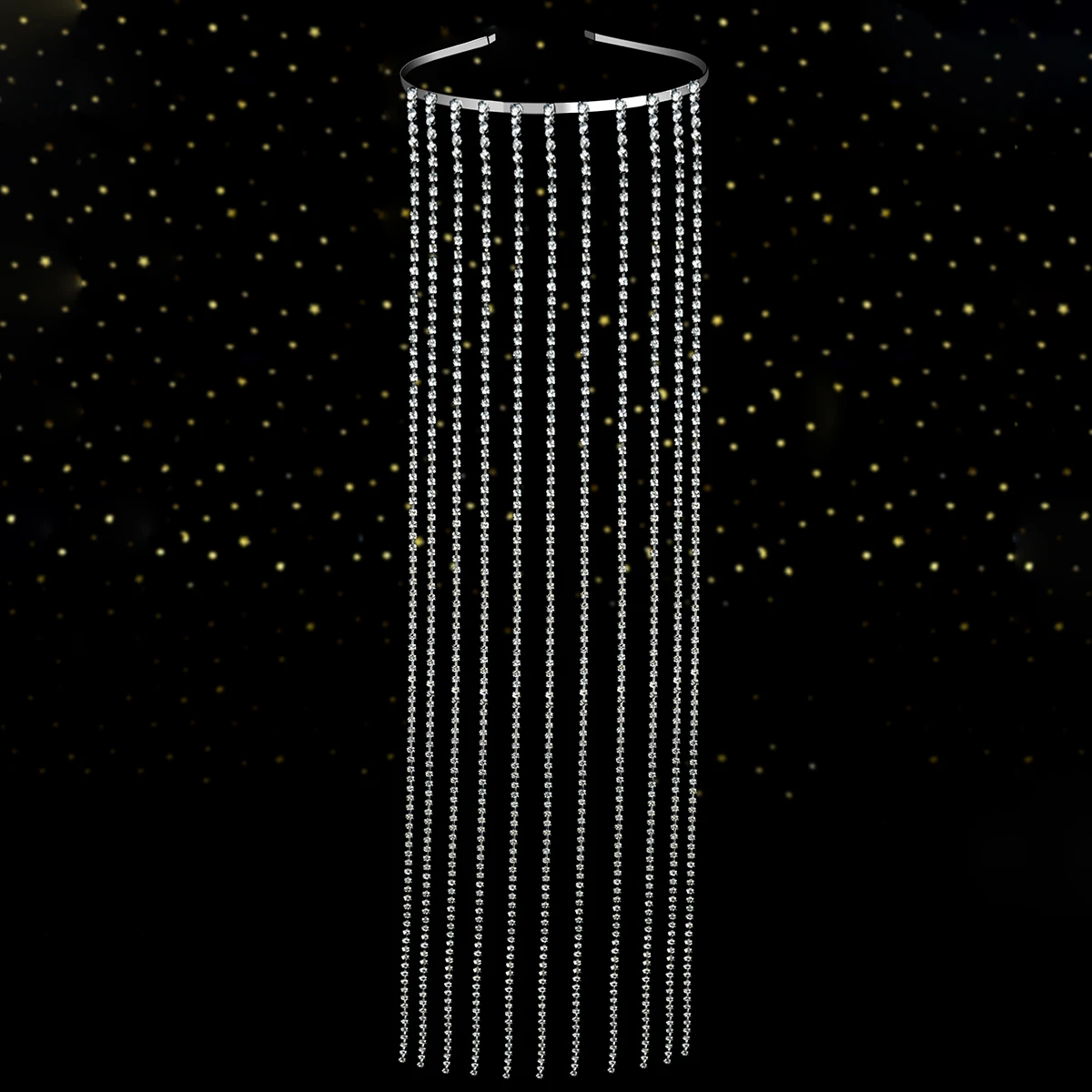 Europe and the United States Fashion Tassel Hair Band Exquisite Rhinestone Hair Bands for Women Banquet Head Ornament