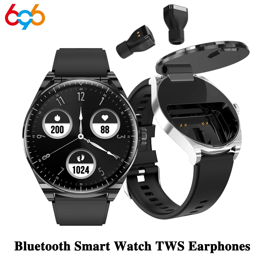 2 In 1 TWS Blue Tooth Headset Men Smart Watch 1.53