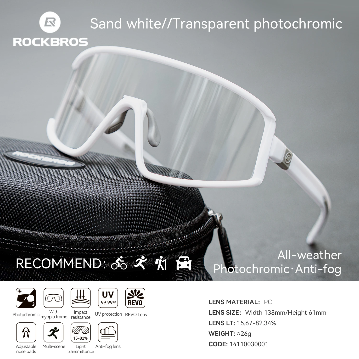 ROCKBROS Cycling Sunglasses Photochromic 5