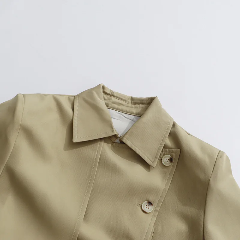 ZOCI المرأة سترة واقية السراويل بذلة تقسم معاطف حزام طويلة الأكمام الإناث قطعة واحدة جاكيتات بلون 2025 جديد #6