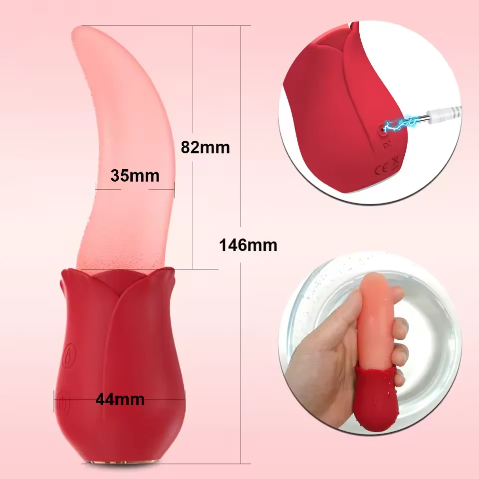 High Quality Powerful Tongue Licking Vibrator Vagina Clitoris G Spot Stimulator Nipple Massager Adult Sex Toy for Women view 6